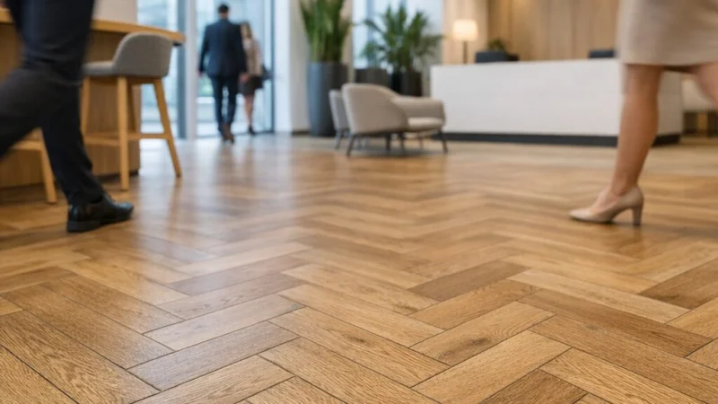 Visgraat vloer in commerciële ruimtes: keuzes, prestaties en praktijk