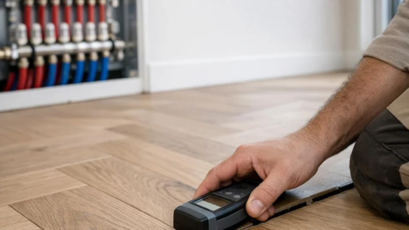 Houten vloer en vloerverwarming