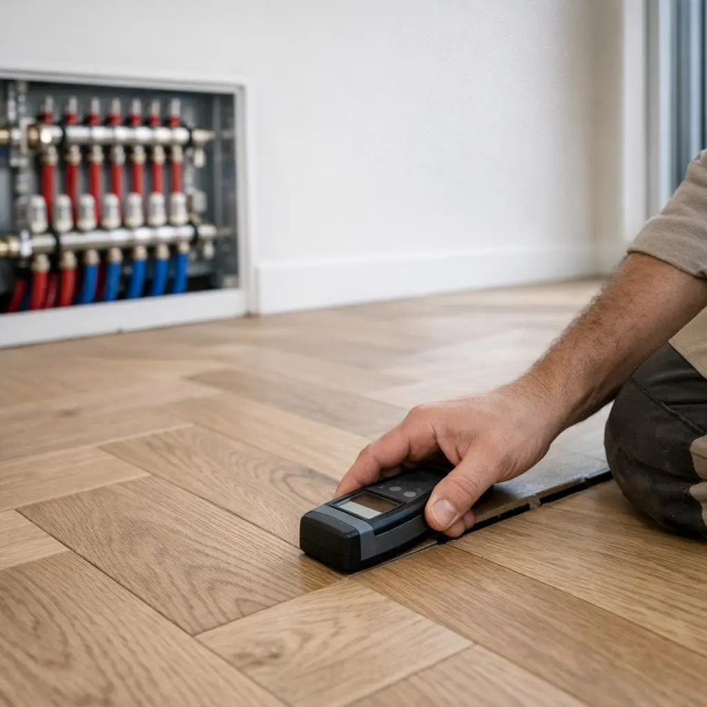 Houten vloer en vloerverwarming